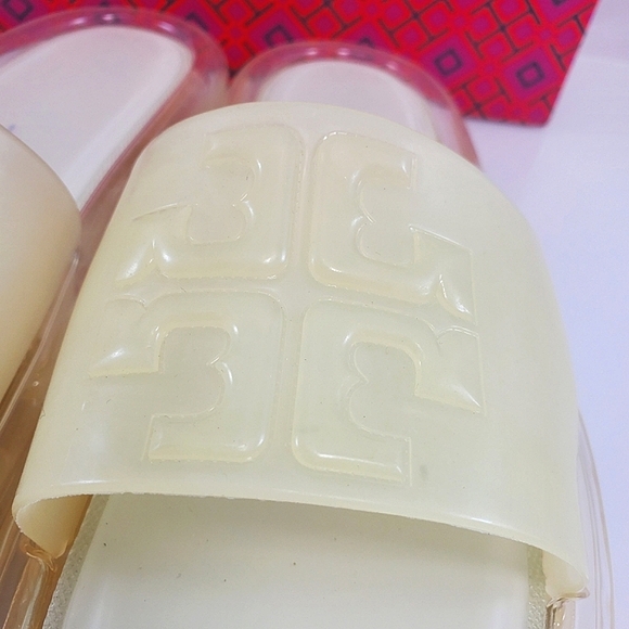 NWT$188 Tory Burch Bubble Jelly Pool Slide Sandals in Ivory Sz 8 - Picture 5 of 10